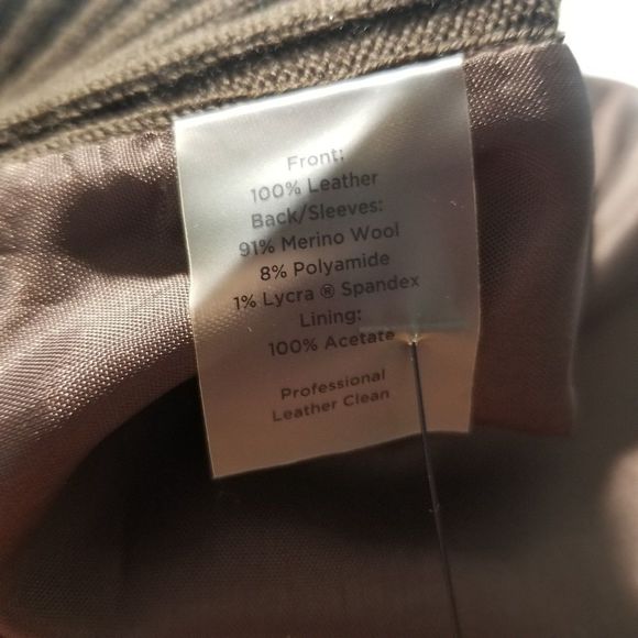 Talbots Suede Leather Front Cable Knit Button Down Sweater Top M - Picture 6 of 6